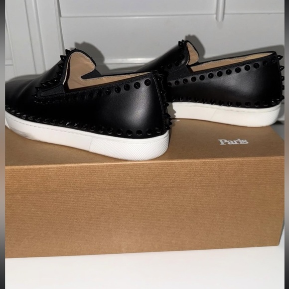 Christian Louboutin Black Studded Slip-Ons studded - Picture 3 of 4